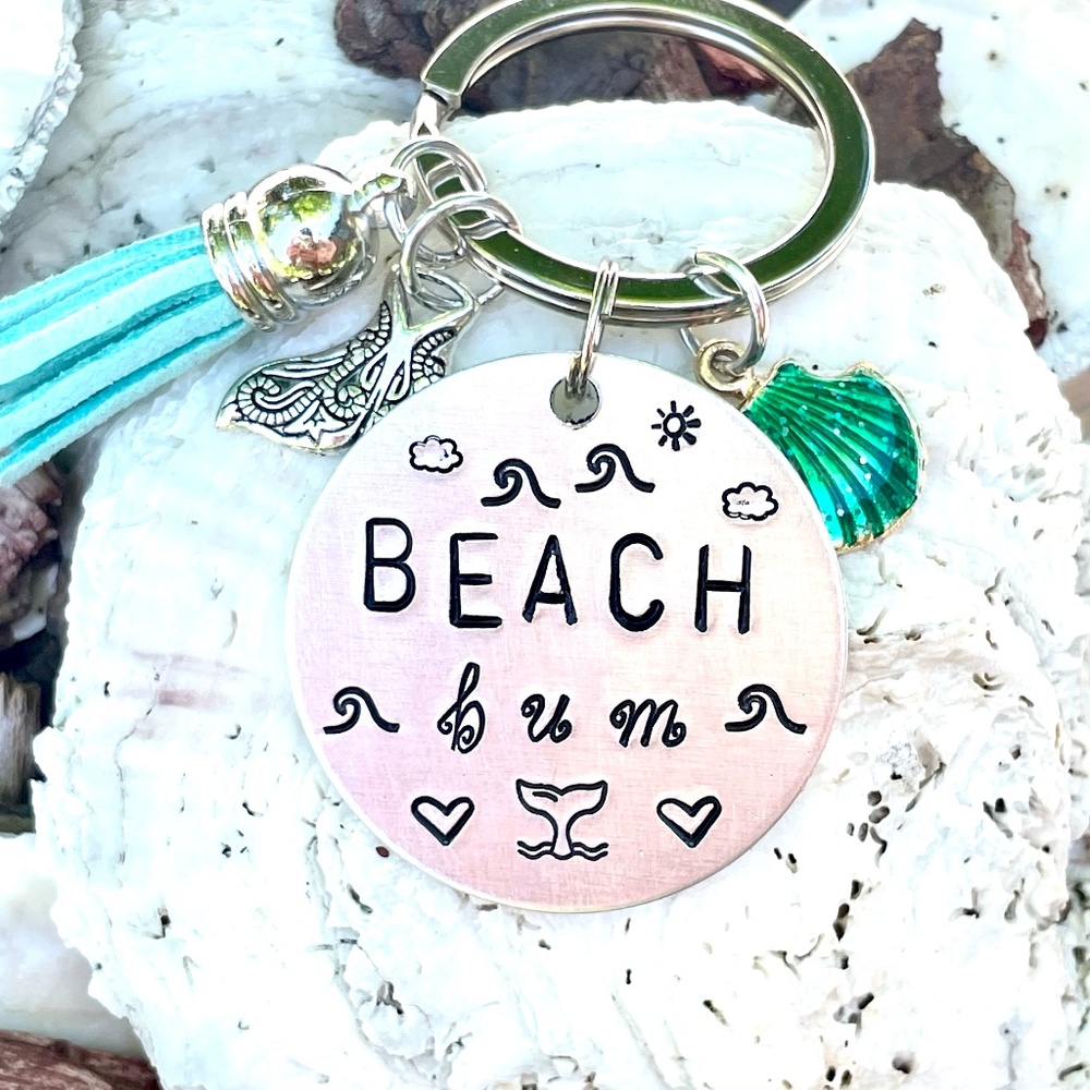 Beach Bum - Mermaid Keychain -Mermaid Gifts - Beach Keychain - Beach Gifts